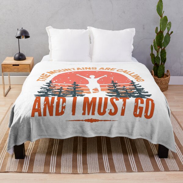 Item preview, The mountains are calling and i must go, hiking mountain, vintage designed and sold by Cr320.