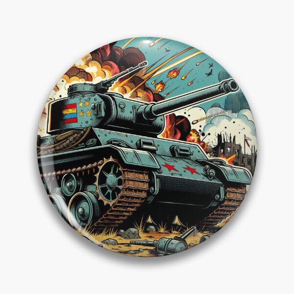Item preview, Fearless Onslaught: Armoured tank amidst a battlefield chaos designed and sold by artwaves.