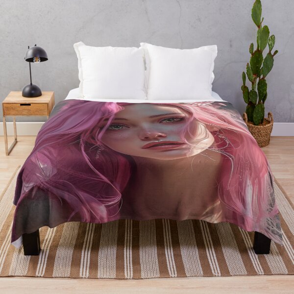 Item preview, Serene Beauty: A Portrait of Ethereal Elegance with Pink Blossoms designed and sold by oanaunciuleanu.
