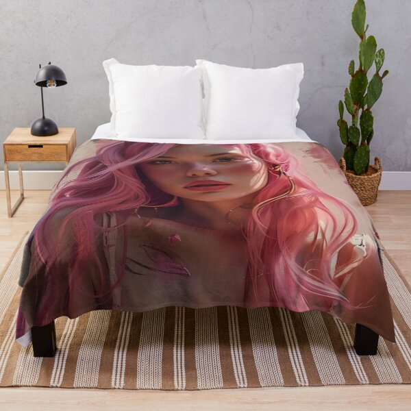 Item preview, Serene Beauty: A Portrait of Ethereal Elegance with Pink Blossoms designed and sold by oanaunciuleanu.