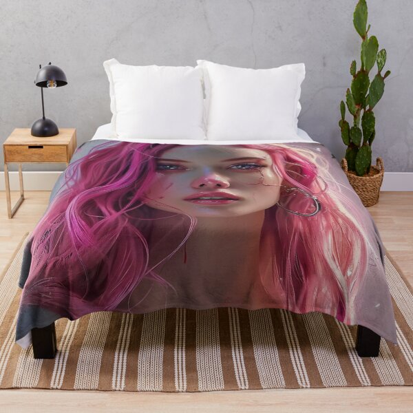 Item preview, Serene Beauty: A Portrait of Ethereal Elegance with Pink Blossoms designed and sold by oanaunciuleanu.