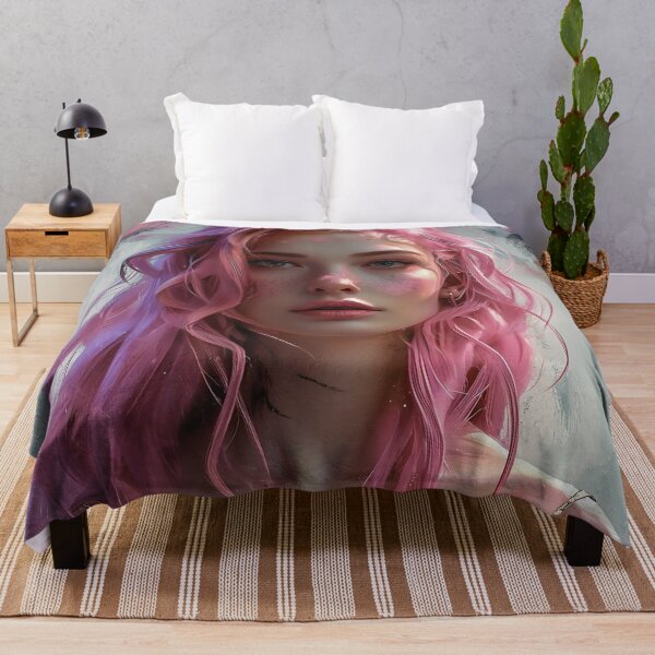 Item preview, Serene Beauty: A Portrait of Ethereal Elegance with Pink Blossoms designed and sold by oanaunciuleanu.