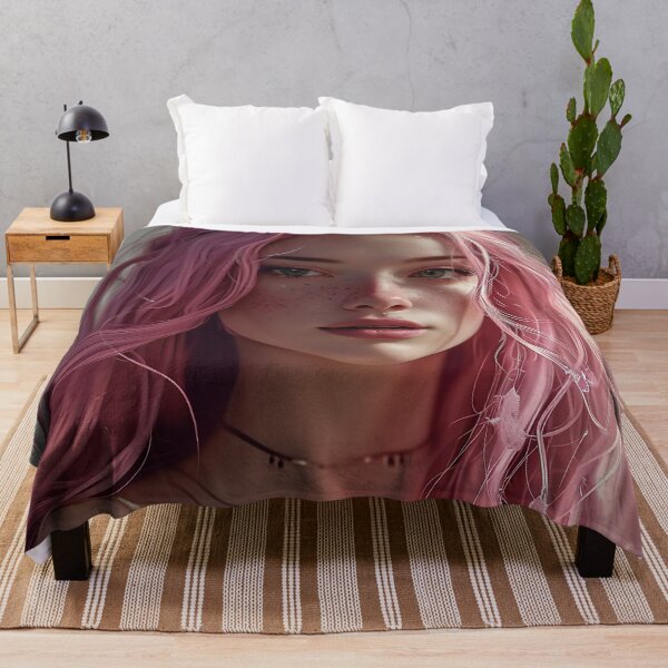 Item preview, Serene Beauty: A Portrait of Ethereal Elegance with Pink Blossoms designed and sold by oanaunciuleanu.