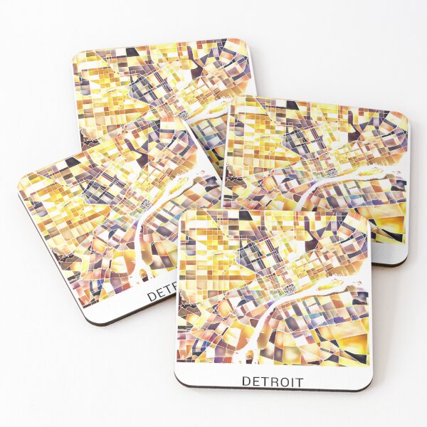 Item preview, Detroit Michigan Named City Map - Golden Yellow designed and sold by StylishStacks.