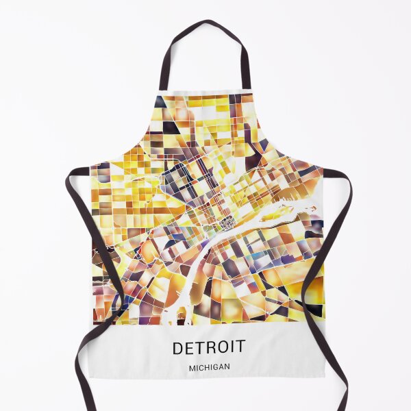 Item preview, Detroit Michigan Named City Map - Golden Yellow designed and sold by StylishStacks.