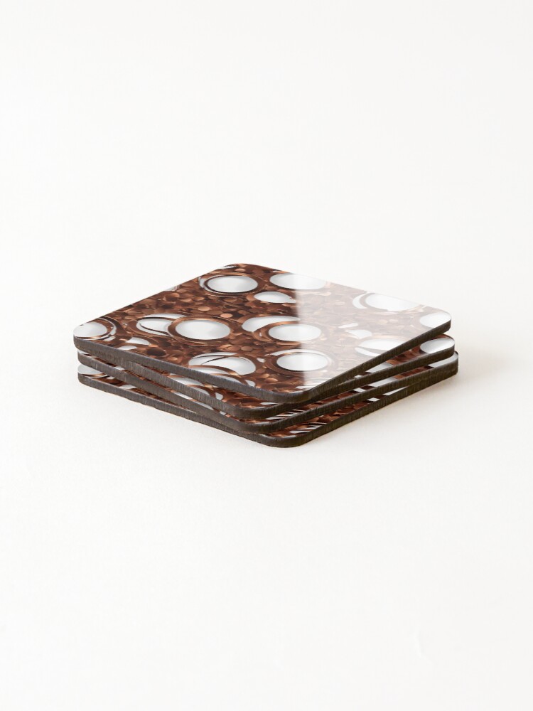 Thumbnail 4 of 5, Coasters (Set of 4), Metallic Pattern: Copper Pattern designed and sold by CreativeSparkzz.