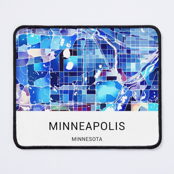 Item preview, Minneapolis Minnesota Named City Map - Marine Blue designed and sold by StylishStacks.