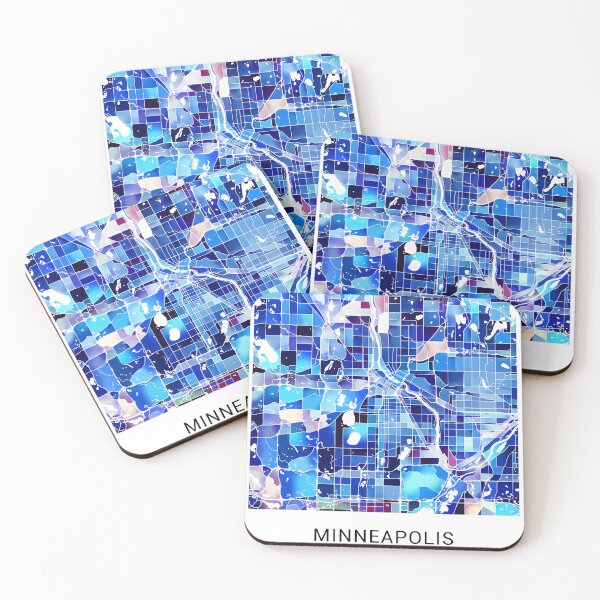 Item preview, Minneapolis Minnesota Named City Map - Marine Blue designed and sold by StylishStacks.
