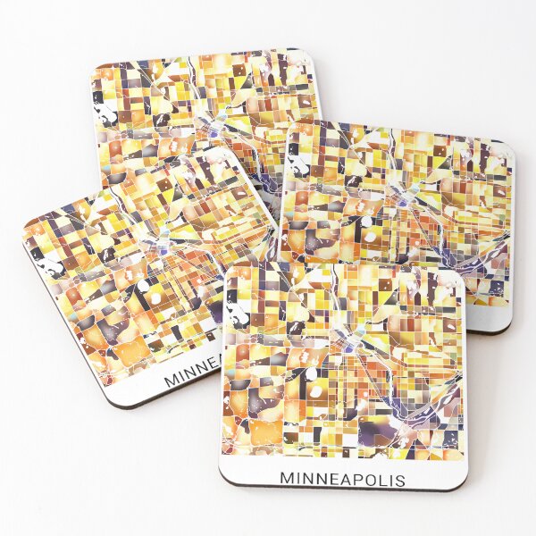 Item preview, Minneapolis Minnesota Named City Map - Golden Yellow designed and sold by StylishStacks.