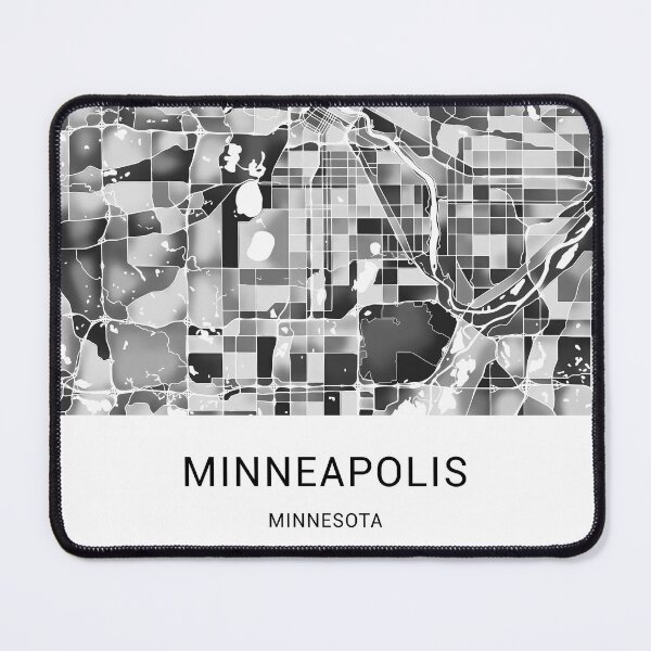 Item preview, Minneapolis Minnesota Named City Map - Black and White Monochrome designed and sold by StylishStacks.
