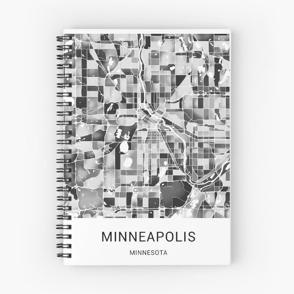 Item preview, Minneapolis Minnesota Named City Map - Black and White Monochrome designed and sold by StylishStacks.