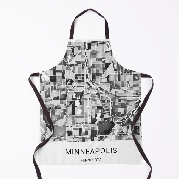 Aperçu de l'œuvre Plan de la ville nommée Minneapolis Minnesota - Monochrome noir et blanc créée et vendue par StylishStacks.