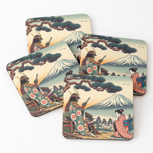 Item preview,  Reverent Encounter at Fuji's Base: A Samurai's Silent Dialogue designed and sold by artwaves.