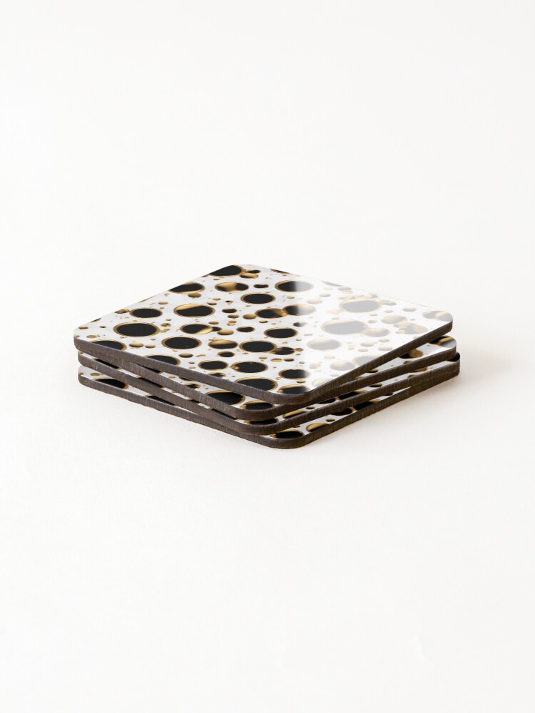 Thumbnail 4 of 5, Coasters (Set of 4), Metallic Pattern: Gold Pattern designed and sold by CreativeSparkzz.