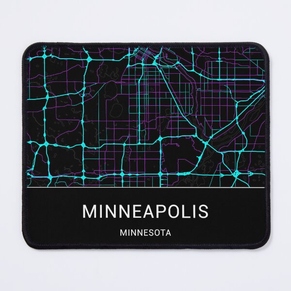 Item preview, Minneapolis Minnesota Named City Map - Neon Fantasy designed and sold by StylishStacks.