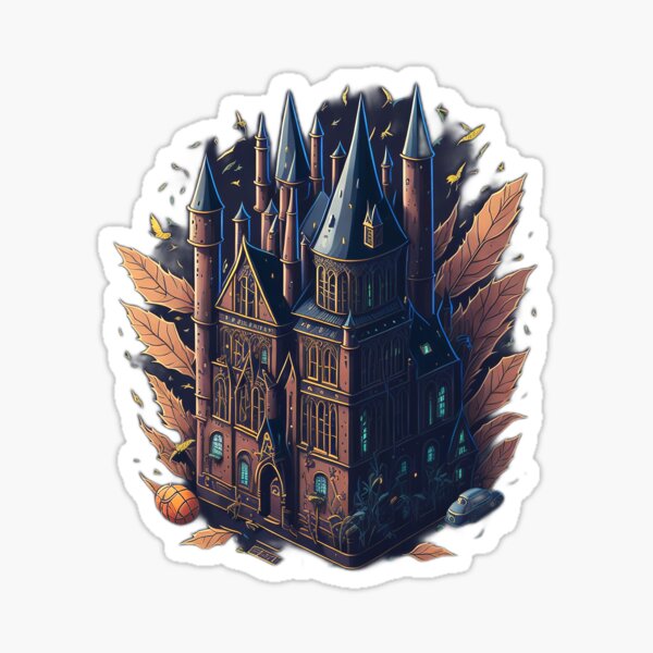 Harry Potter Poudlard Château 3D Effet Papier Déchiré Sticker