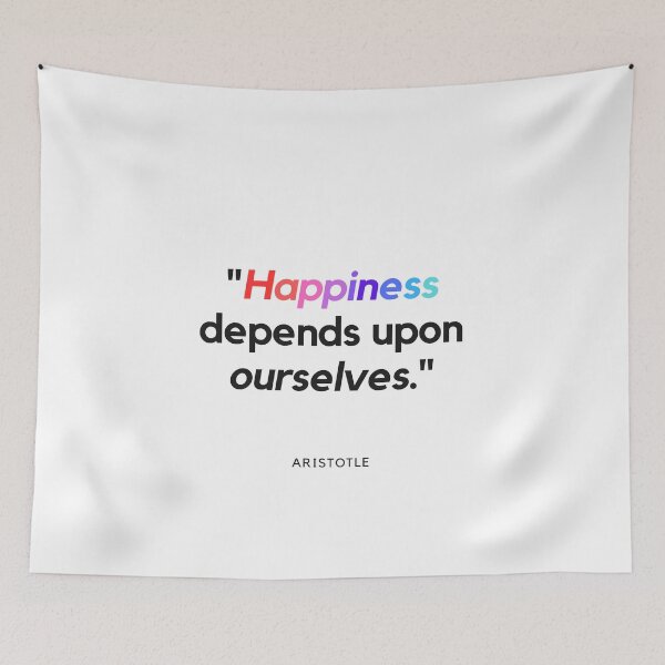 Item preview, "Happiness depends upon ourselves." - Aristotle Inspirational Quote designed and sold by Bananobanini.