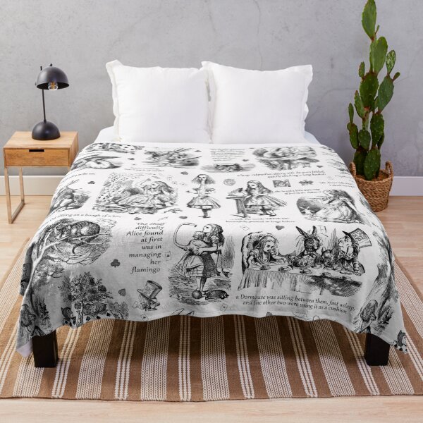 Item preview, Alice in Wonderland Black White Toile Pattern designed and sold by tanjica.