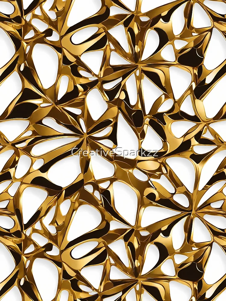 Thumbnail 3 of 3, Scarf, Metallic Pattern: Gold Pattern designed and sold by CreativeSparkzz.