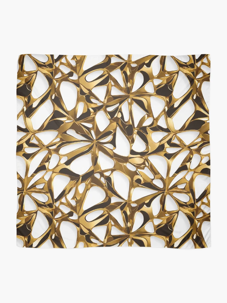 Thumbnail 2 of 3, Scarf, Metallic Pattern: Gold Pattern designed and sold by CreativeSparkzz.