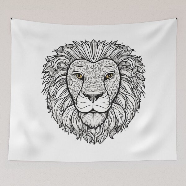 Item preview, Lion Head Art Face Design designed and sold by SimpleP.