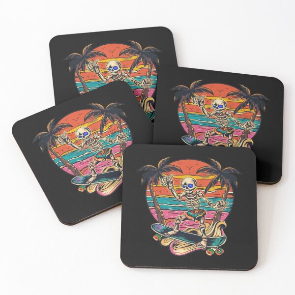Item preview, American Traditional Skeleton Surfing Tattoo designed and sold by Goku Creations.
