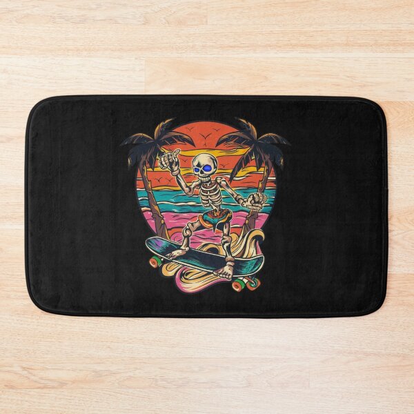 Item preview, American Traditional Skeleton Surfing Tattoo designed and sold by Goku Creations.
