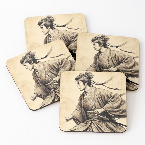 Item preview, Resolve of the Edo Swordsman: A Portrait of Poise and Precision designed and sold by artwaves.