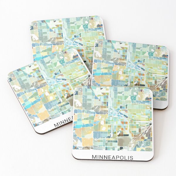 Item preview, Minneapolis Minnesota Named City Map - Pastel Color Scheme designed and sold by StylishStacks.