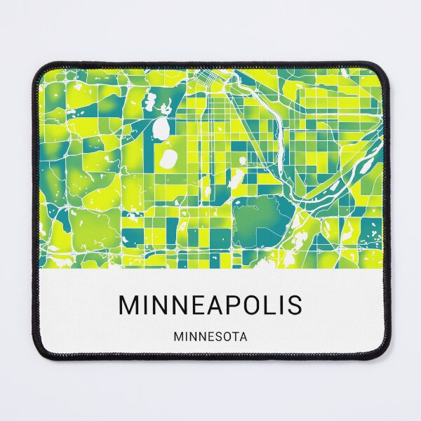 Item preview, Minneapolis Minnesota Named City Map - Green-Yellow Duotone designed and sold by StylishStacks.