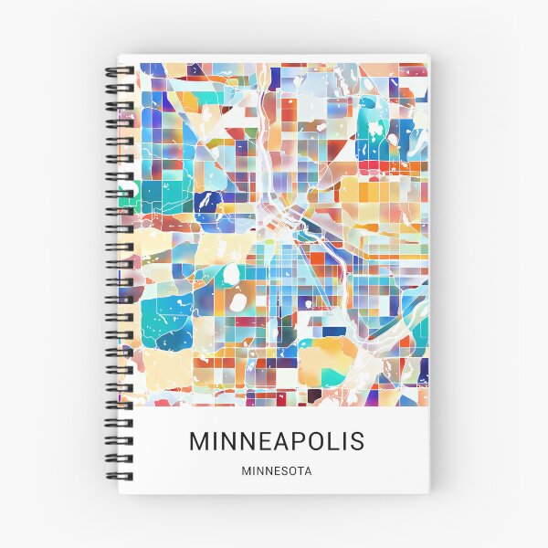Item preview, Minneapolis Minnesota Named City Map - Tropical Rainbow Scheme designed and sold by StylishStacks.