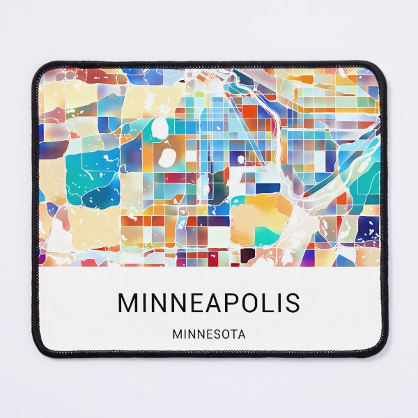 Item preview, Minneapolis Minnesota Named City Map - Tropical Rainbow Scheme designed and sold by StylishStacks.