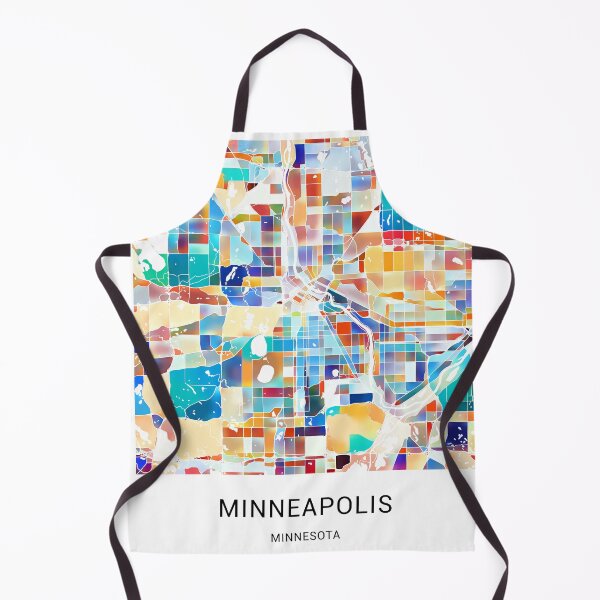 Aperçu de l'œuvre Plan de la ville nommée Minneapolis Minnesota - Schéma arc-en-ciel tropical créée et vendue par StylishStacks.