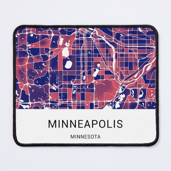 Item preview, Minneapolis Minnesota Named City Map - Red-Blue Duotone designed and sold by StylishStacks.