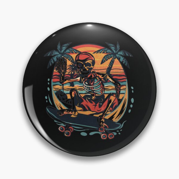 Item preview, American Traditional Skeleton Surfing Tattoo designed and sold by Goku Creations.
