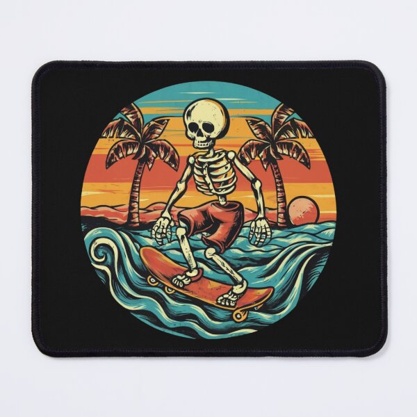 Item preview, American Traditional Skeleton Surfing Tattoo designed and sold by Goku Creations.