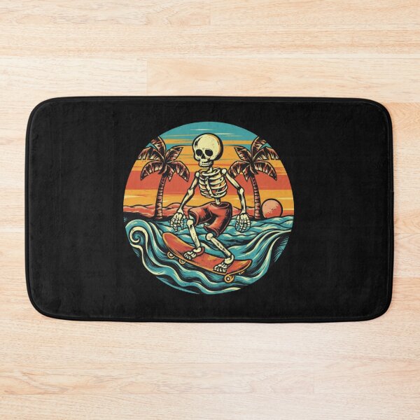 Item preview, American Traditional Skeleton Surfing Tattoo designed and sold by Goku Creations.