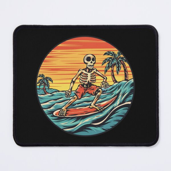 Item preview, American Traditional Skeleton Surfing Tattoo designed and sold by Goku Creations.