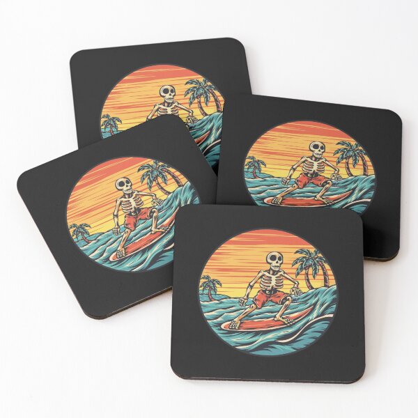 Item preview, American Traditional Skeleton Surfing Tattoo designed and sold by Goku Creations.