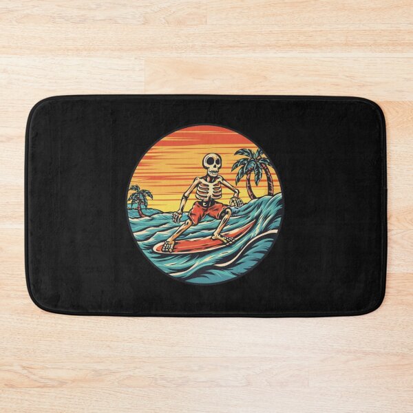 Item preview, American Traditional Skeleton Surfing Tattoo designed and sold by Goku Creations.