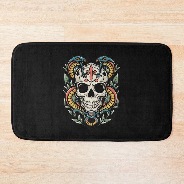 Item preview, American Traditional Serpent Skeleton Tattoo designed and sold by Goku Creations.