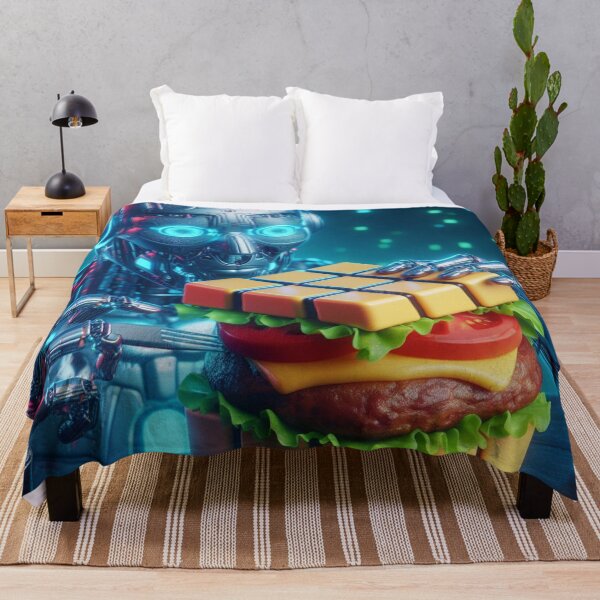 Item preview, Rubik's Cube Shaped Hamburger and Cyborg - Cute Cyberpunk designed and sold by joejiing.