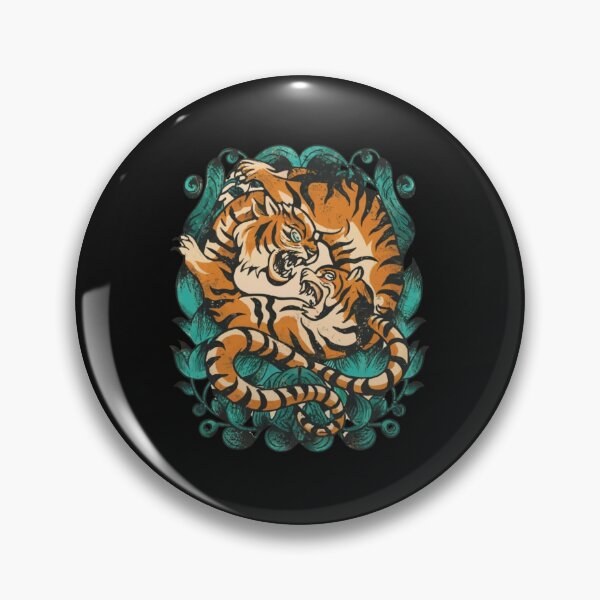 Item preview, Tiger and Snake Duel Traditional Tattoo designed and sold by Goku Creations.