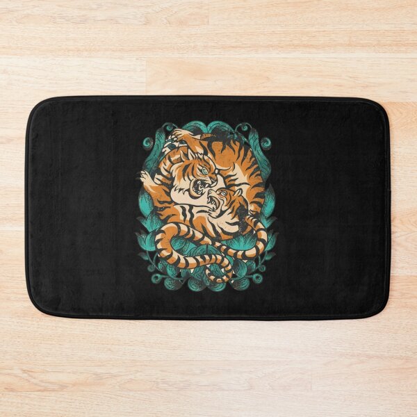 Item preview, Tiger and Snake Duel Traditional Tattoo designed and sold by Goku Creations.