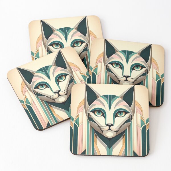 Item preview, Art Deco Stylized Cat: Monumental Feline Elegance designed and sold by bsilvia.