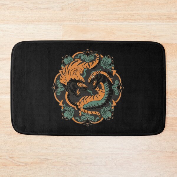 Item preview, Tiger and Snake Duel Traditional Tattoo designed and sold by Goku Creations.