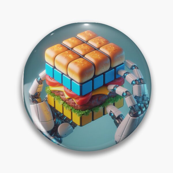 Item preview, Rubik's Cube Shaped Hamburger and Cyborg - Cute Cyberpunk designed and sold by joejiing.