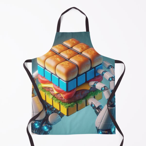 Item preview, Rubik's Cube Shaped Hamburger and Cyborg - Cute Cyberpunk designed and sold by joejiing.
