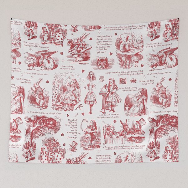 Item preview, Alice in Wonderland Red Toile Pattern designed and sold by tanjica.