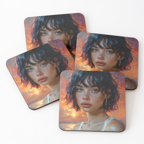 Item preview, Sunset Lady (Portrait 1) designed and sold by AwesomeAiArt.